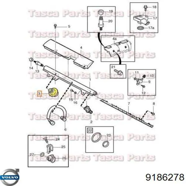 Regulator ciśnienia paliwa w listwie paliwowej do Volvo S80 I TS, TH, KV