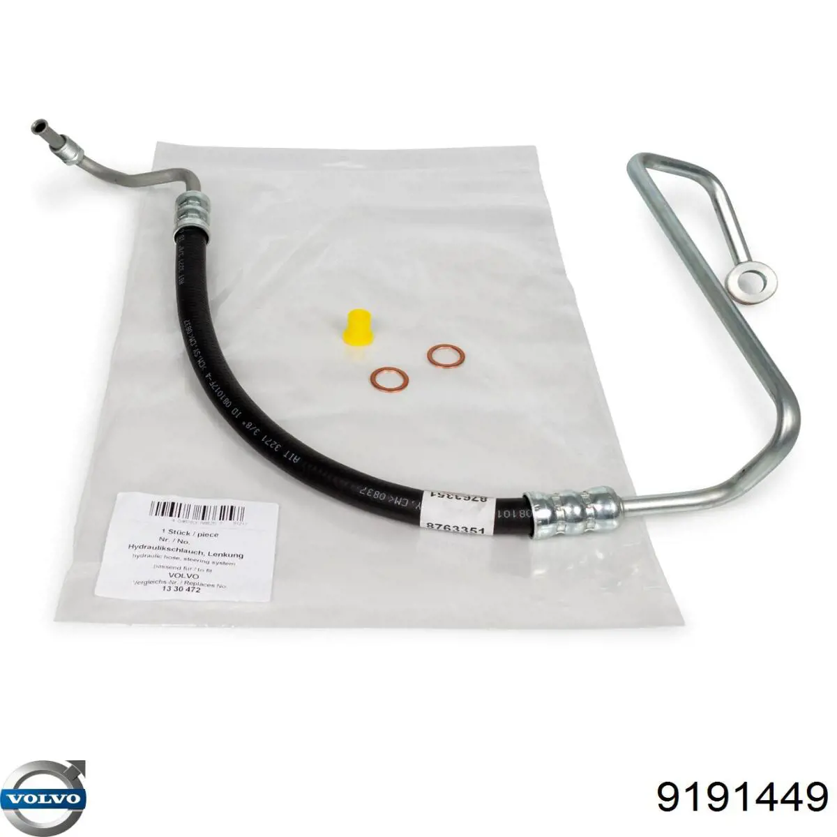 Przewód hydraulicznego układu wspomagania wysokiego ciśnienia, od pompy do maglownicy (mechanizmu) Volvo 9191449 cena, od 88,42 USD