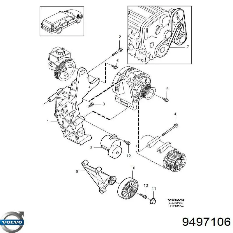 Wspornik alternatora Volvo V40 kombi (VW) (1995 - 2004) cena, od 105,17 USD