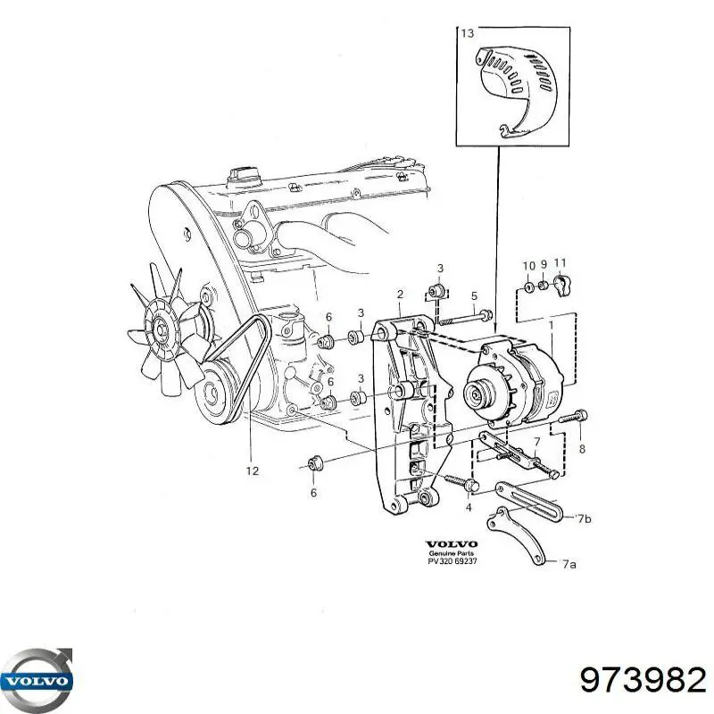 973982 Volvo pas napędowy mechanizmów