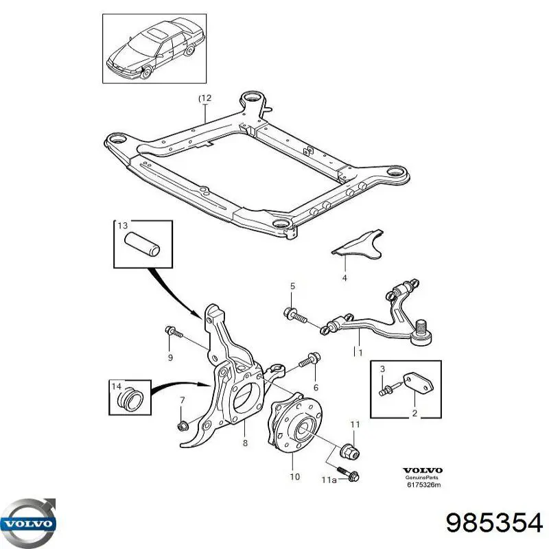 985354 Volvo półoś napędowa przednia prawa