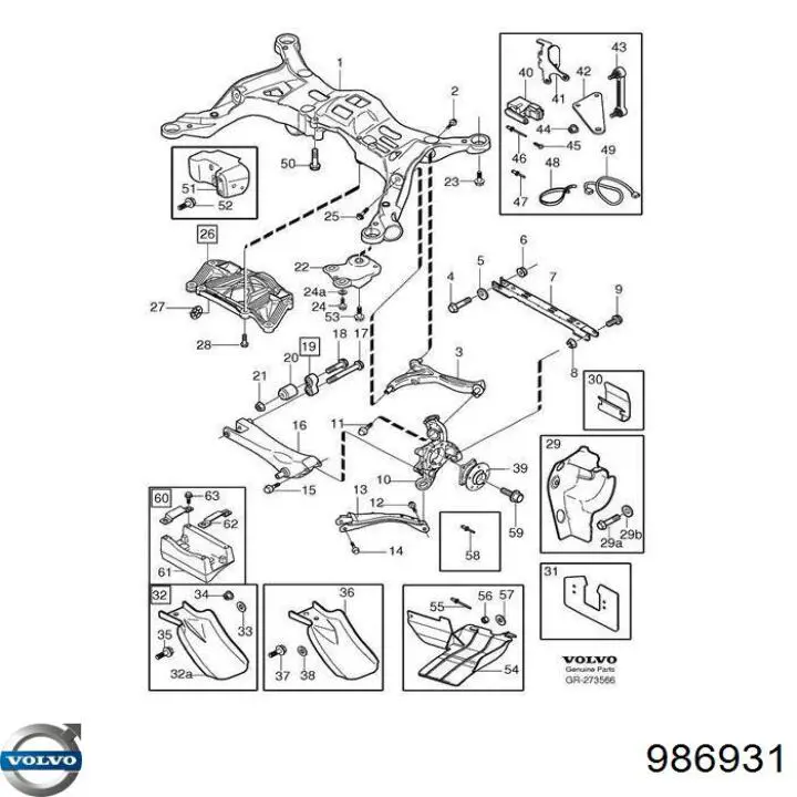 981118 Volvo Śruba mocowania przedniego wahacza, górnego