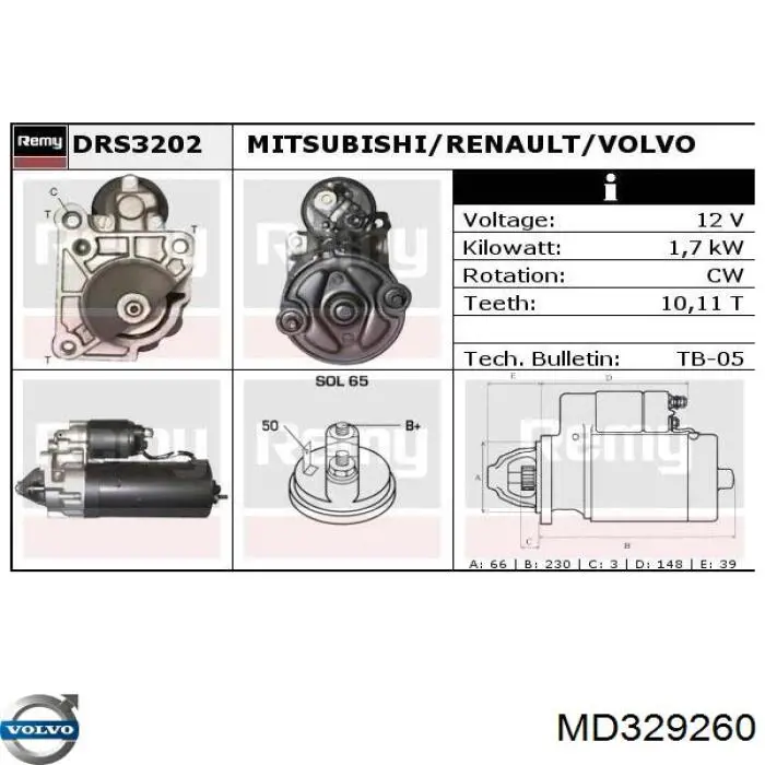 MD329260 Volvo rozrusznik