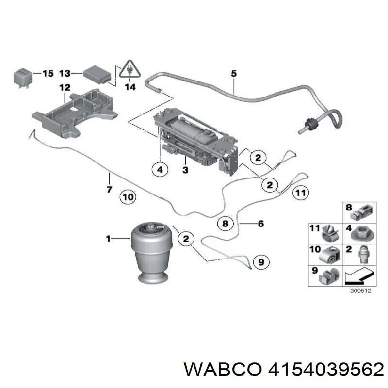 Kompresor zawieszenia pneumatycznego Wabco 4154039562 cena, od 333,13 USD