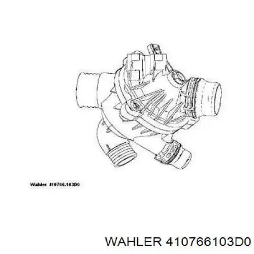 Do koszyka 410766103D0 Wahler Obudowa termostatu