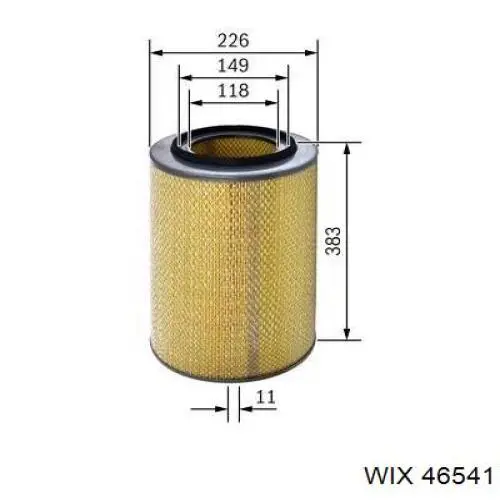 Do koszyka 46541 WIX Filtr powietrza