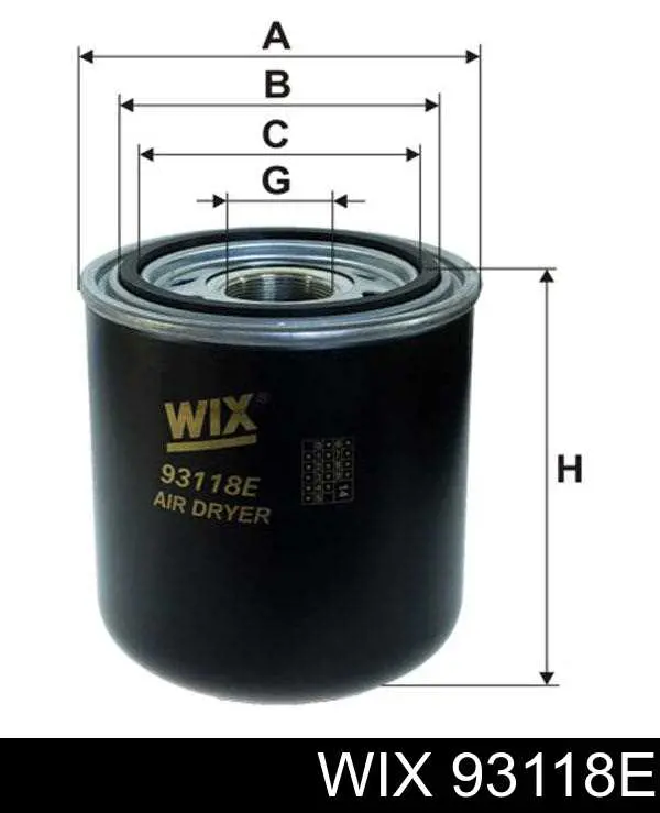 Filtr osuszacza powietrza (separatora oleju/wilgoci) (TRUCK) WIX 93118E cena, od 22,34 USD