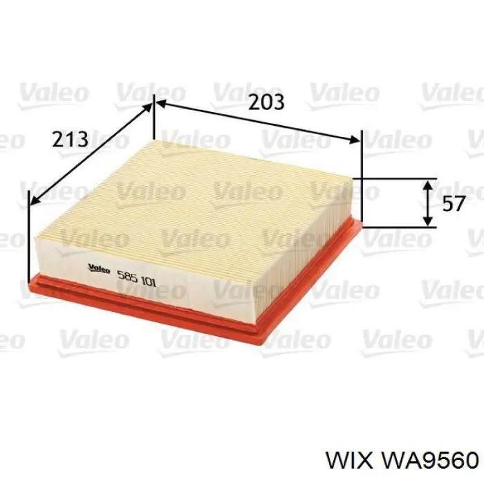 Do koszyka WA9560 WIX Filtr powietrza