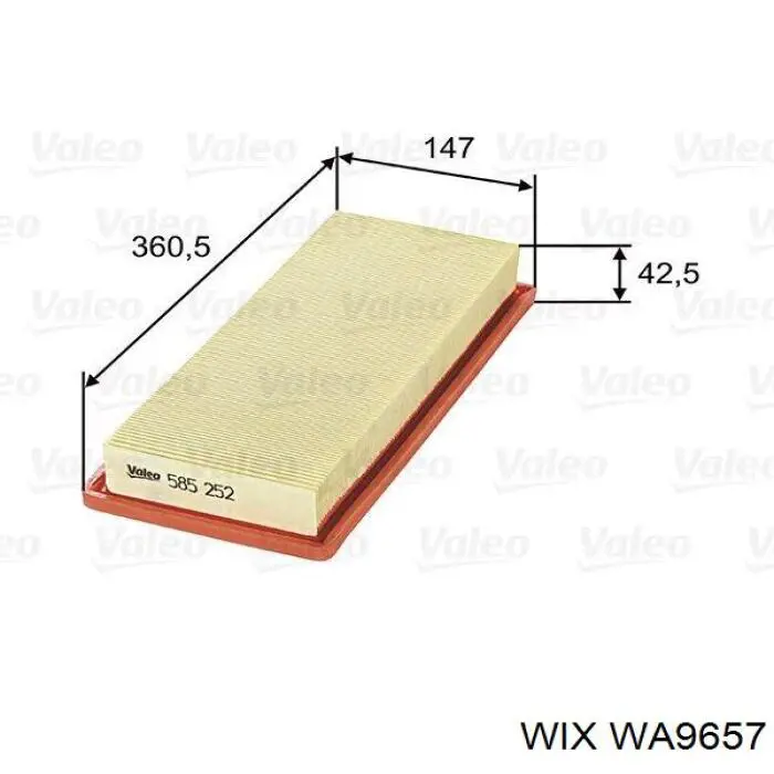 Filtr powietrza WIX WA9657 cena, od 10,68 USD