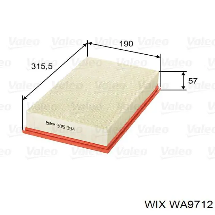 Do koszyka WA9712 WIX Filtr powietrza