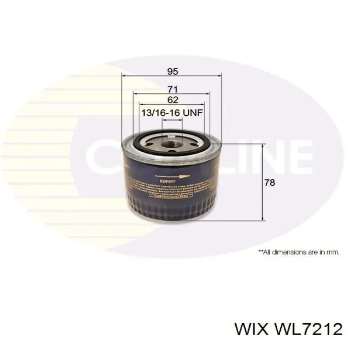 Do koszyka WL7212 WIX Filtr oleju