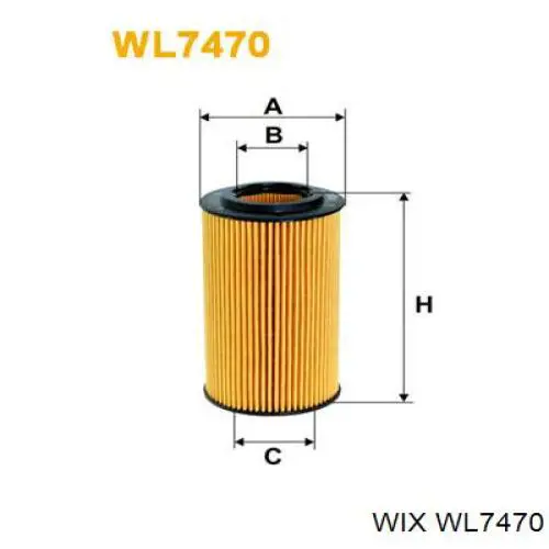Filtr oleju WIX WL7470 cena, od 8,49 USD