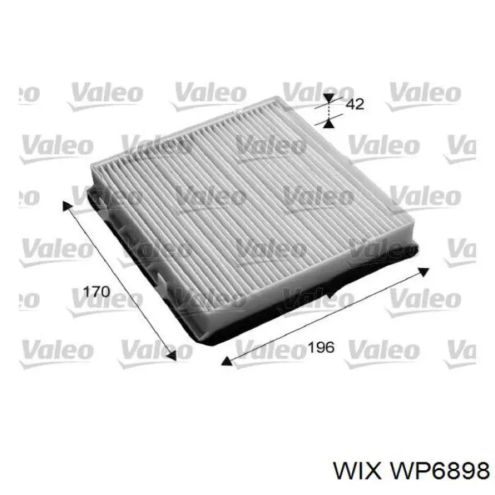 Do koszyka WP6898 WIX Filtr kabiny