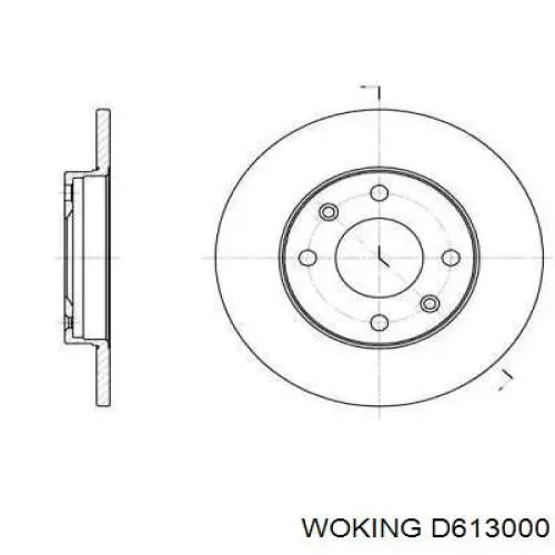 Do koszyka D613000 Woking Tarcza hamulcowa przednia