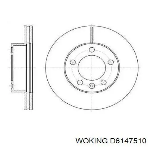 Tarcza hamulcowa przednia Woking D6147510 cena, od 65,69 USD