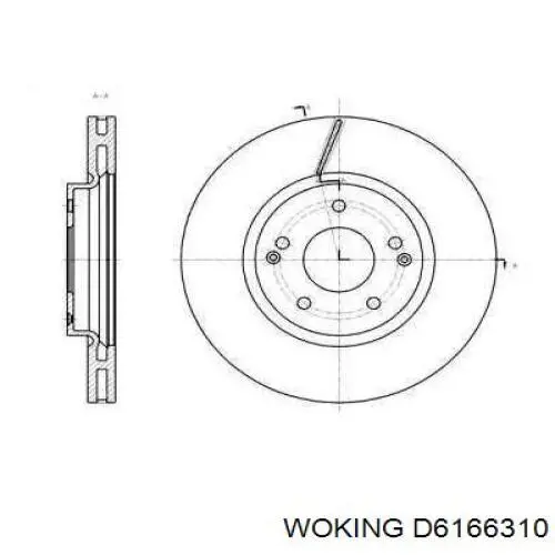 D6166310 Woking tarcza hamulcowa przednia