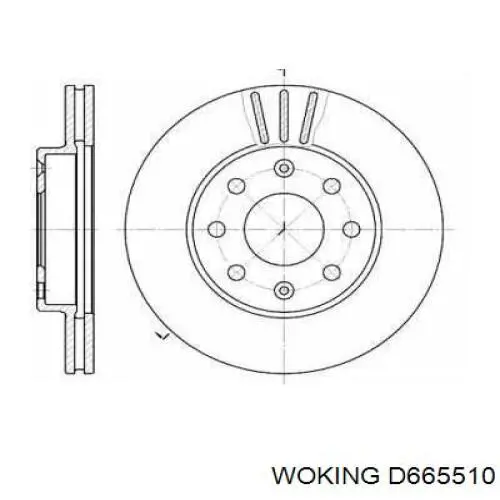 Tarcza hamulcowa przednia Woking D665510 cena, od 27,81 USD