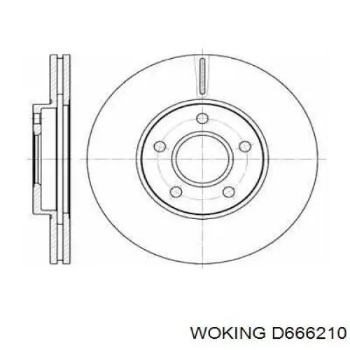 Tarcza hamulcowa przednia Woking D666210 cena, od 48,64 USD