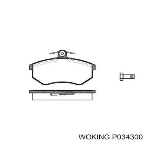 Klocki hamulcowe przednie tarczowe Woking P034300 cena, od 23,23 USD