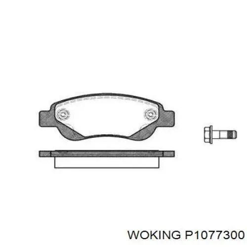 Klocki hamulcowe przednie tarczowe Woking P1077300 cena, od 22,86 USD