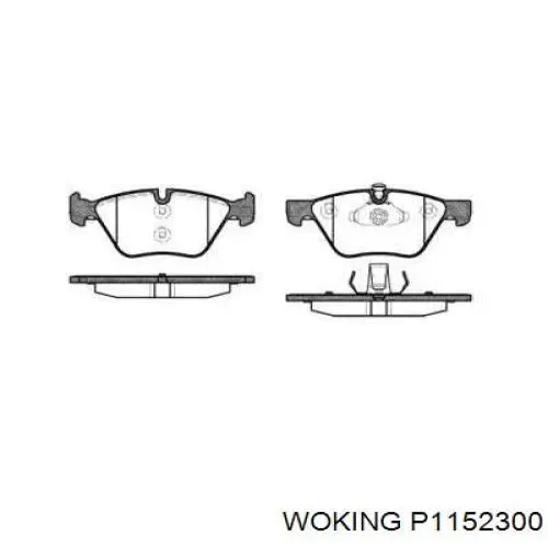 Klocki hamulcowe przednie tarczowe Woking P1152300 cena, od 33,08 USD