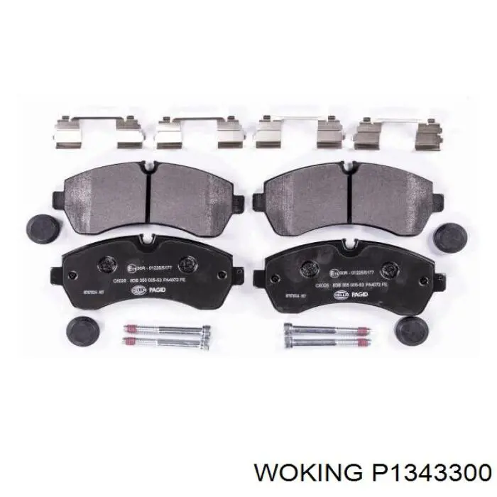 Klocki hamulcowe przednie tarczowe Woking P1343300 cena, od 25,91 USD