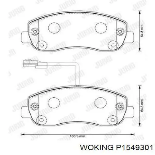 Klocki hamulcowe przednie tarczowe Woking P1549301 cena, od 28,42 USD
