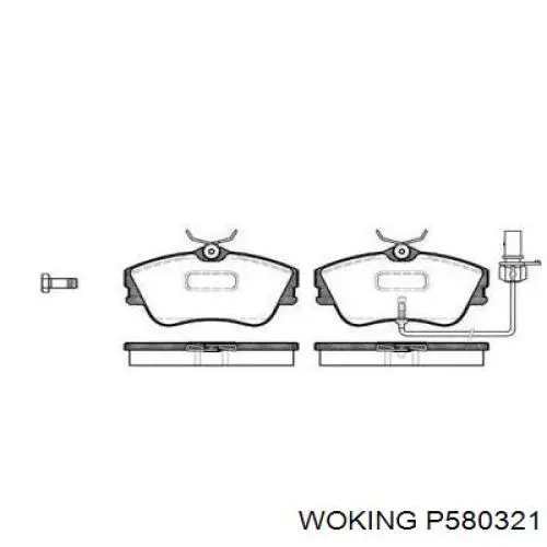 Klocki hamulcowe przednie tarczowe Woking P580321 cena, od 25,37 USD