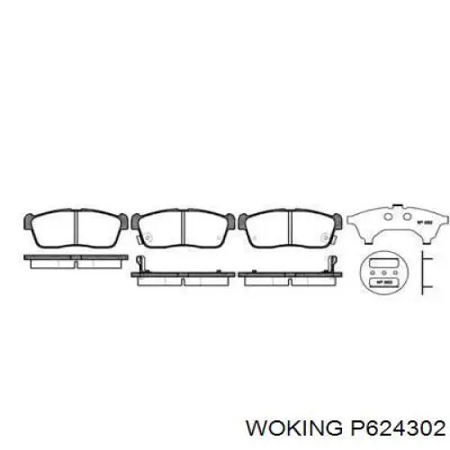 Klocki hamulcowe przednie tarczowe Woking P624302 cena, od 22,60 USD