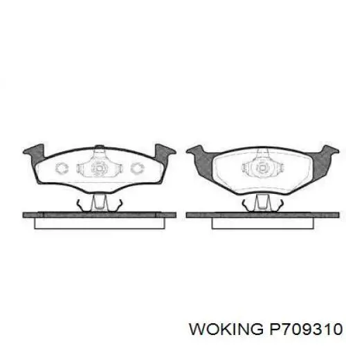 Klocki hamulcowe przednie tarczowe Woking P709310 cena, od 22,63 USD