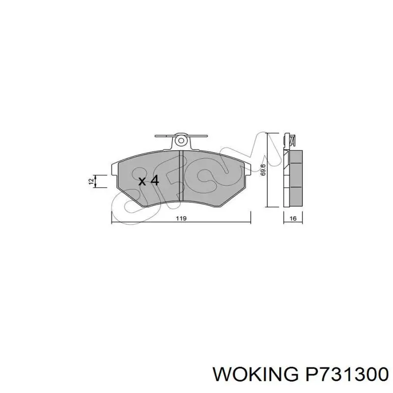 Do koszyka P731300 Woking Klocki hamulcowe przednie tarczowe