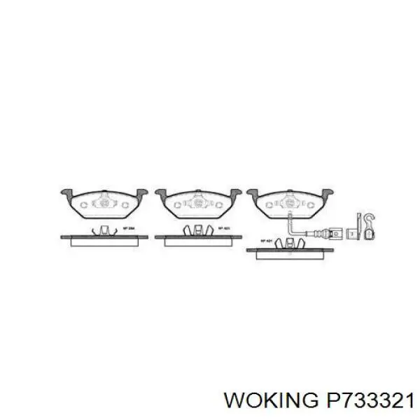 Klocki hamulcowe przednie tarczowe Woking P733321 cena, od 26,16 USD
