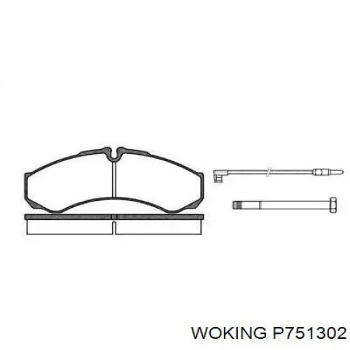 Okładziny (klocki) do hamulców tarczowych tylne Woking P751302 cena, od 38,05 USD
