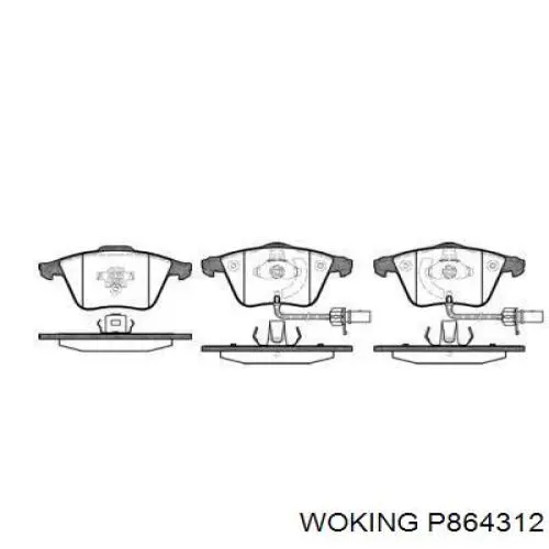 Klocki hamulcowe przednie tarczowe Woking P864312 cena, od 29,43 USD