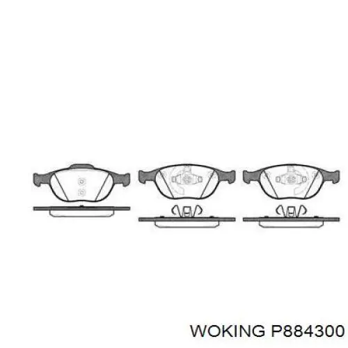 Klocki hamulcowe przednie tarczowe Woking P884300 cena, od 27,07 USD