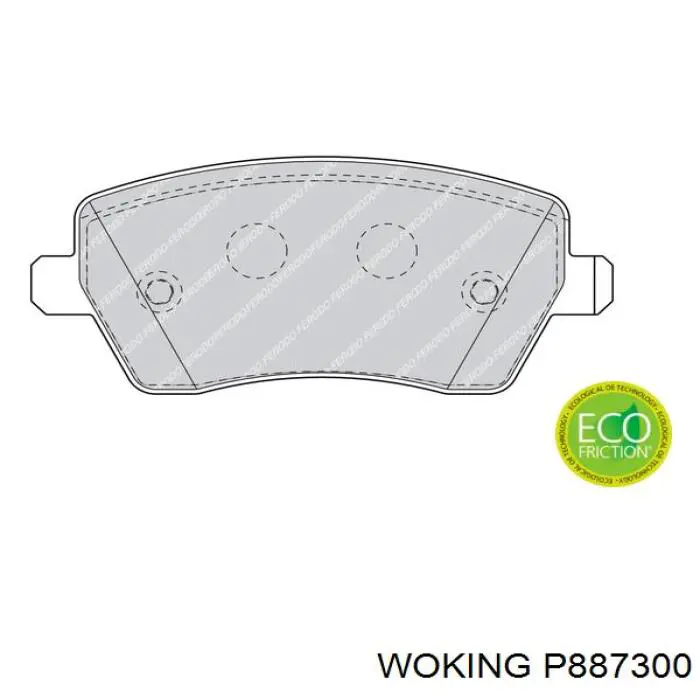 Do koszyka P887300 Woking Klocki hamulcowe przednie tarczowe