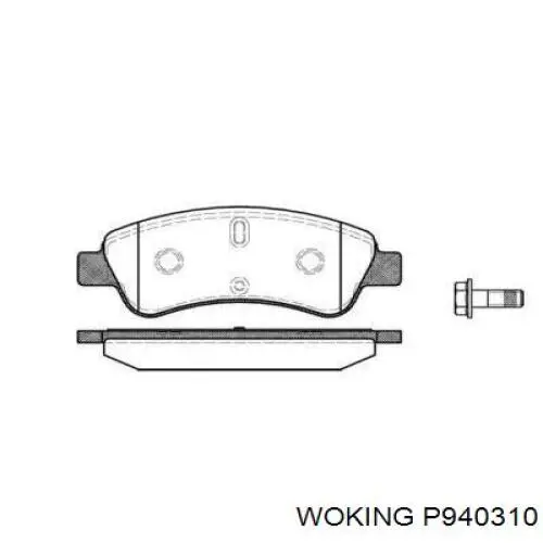Klocki hamulcowe przednie tarczowe Woking P940310 cena, od 25,70 USD