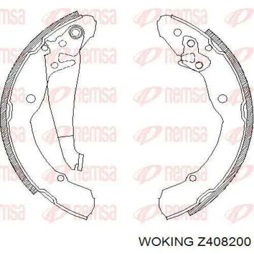 Klocki hamulcowe tylne bębnowe Woking Z408200 cena, od 26,62 USD
