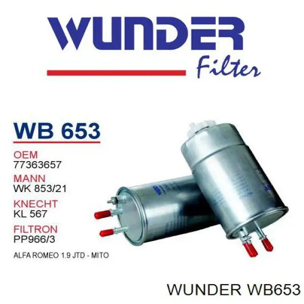 WB 653 Wunder filtr paliwa