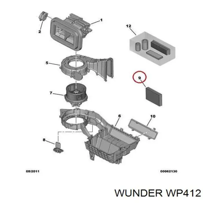 Filtr kabiny Wunder WP412 cena, od 8,42 USD