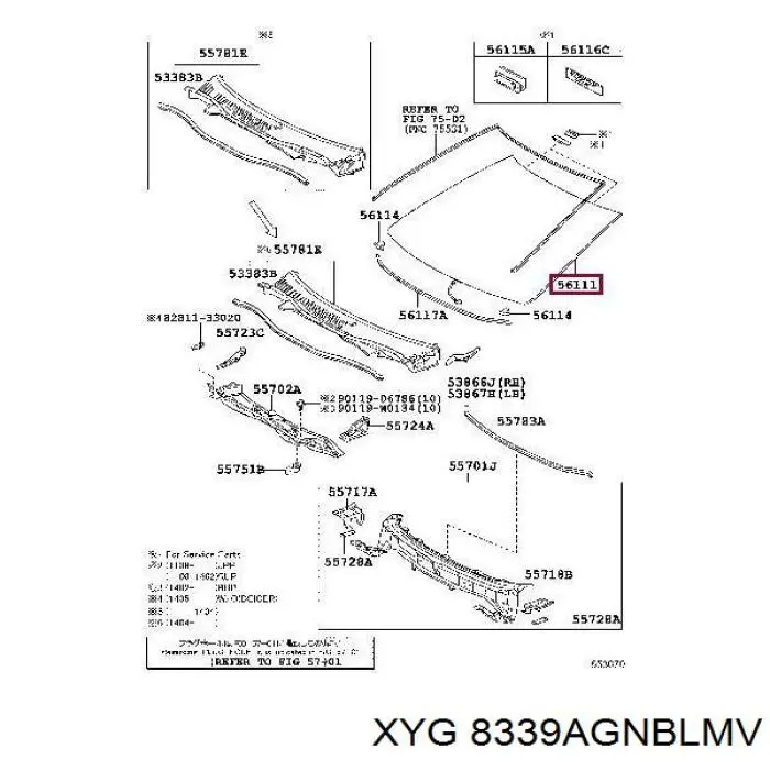 Do koszyka 8339AGNBLMV XYG Szyba przednia