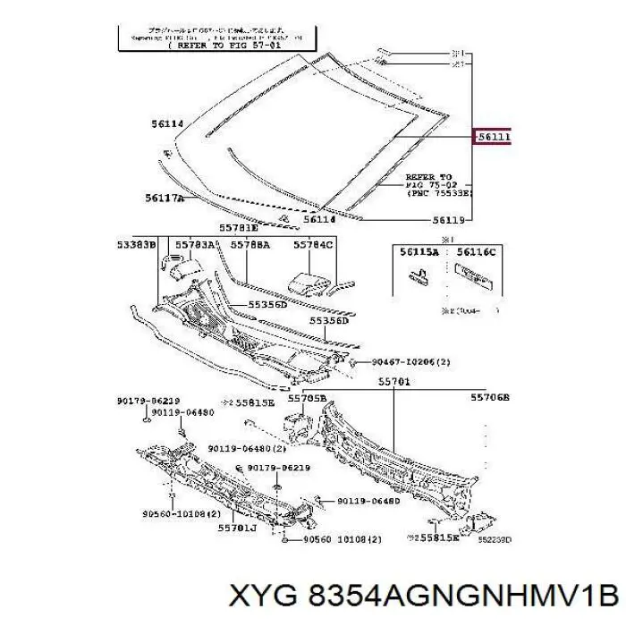 8354AGNGNHMV1B XYG Szyba przednia