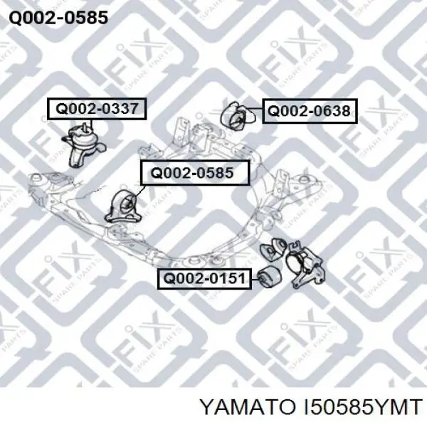 Poduszka (podpora) silnika przednia Yamato I50585YMT cena, od 32,84 USD
