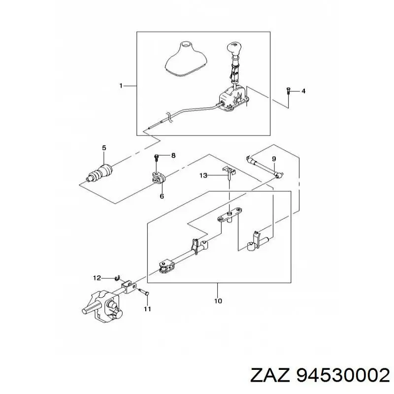 94530002 Grog Mechanizm zmiany biegów (cięgno)