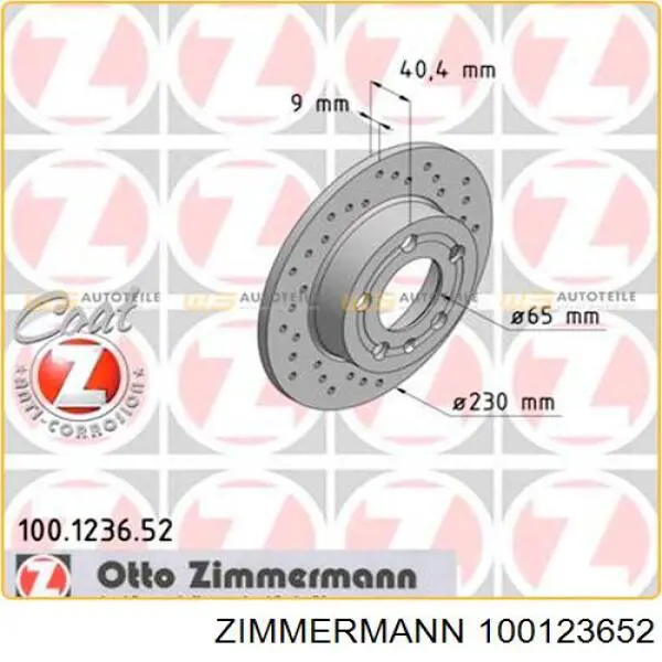 Do koszyka 100123652 Zimmermann Tarcza hamulcowa tylna