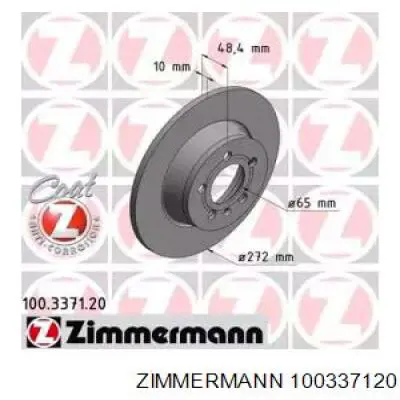 100337120 Zimmermann tarcza hamulcowa tylna