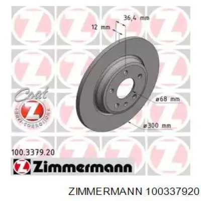 100337920 Zimmermann tarcza hamulcowa tylna