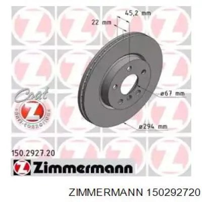 150292720 Zimmermann tarcza hamulcowa przednia