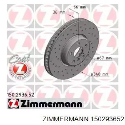 Do koszyka 150293652 Zimmermann Tarcza hamulcowa przednia