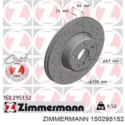 150295152 Zimmermann Tarcza hamulcowa przednia
